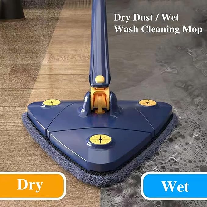 Triangle Cleaning Mop 360 Degree Rotating Mop Multifunctional Cleaning Tool with Adjustable Handle Home Wringing Lazy Spin 12027(C)