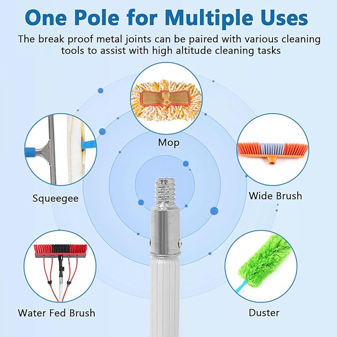 Telescopic Solar Panel Cleaning Brush 3-20M Extendable Water Fed Window &amp Roof Cleaner 55cm Brush for Efficient Solar Panel Maintenance