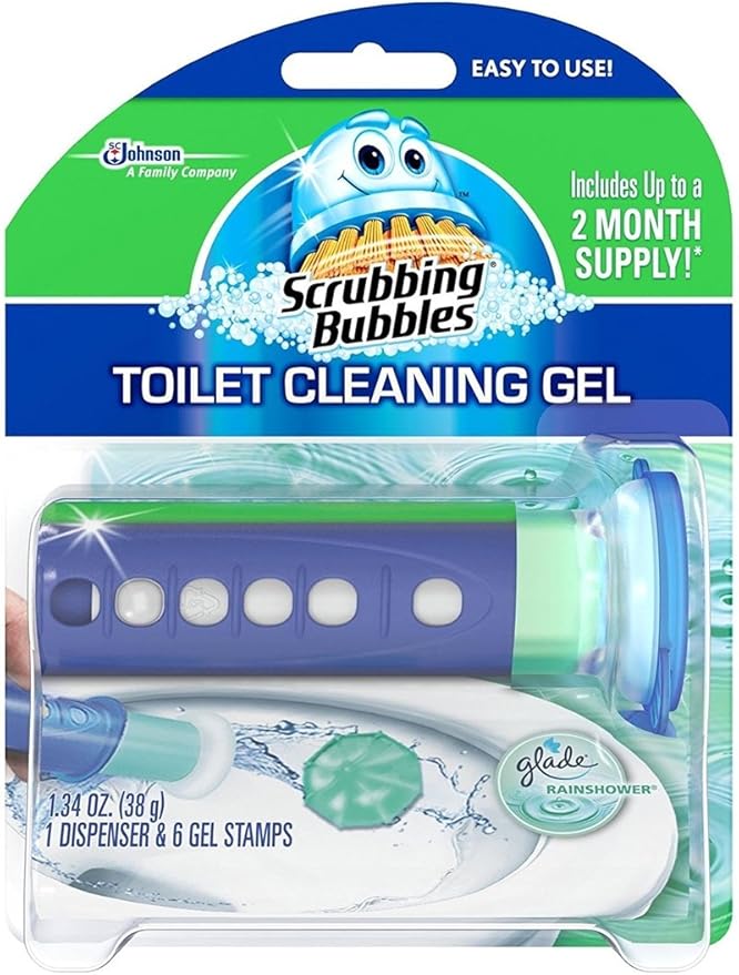 Scrubbing Bubbles Toilet Cleaning Gel Lavender Meadow and Rainshower Variety Pack 1.34 oz each (Bundle: 2 Items)