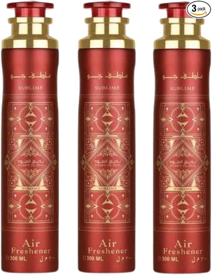 Arabian Air FreshenerAir Freshener 3X Bundle - 300ml Each | Dubai | Luxury Scent | Long-Lasting Premium Scent for Home Office &amp Car (3X Badee Al Oud Sublime)