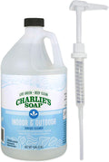 Charlie's Soap Indoor-Outdoor Surface Cleaner with Pump (1 Gallon 1 Pack) - Hypoallergenic Biodegradable Multi-Surface Use