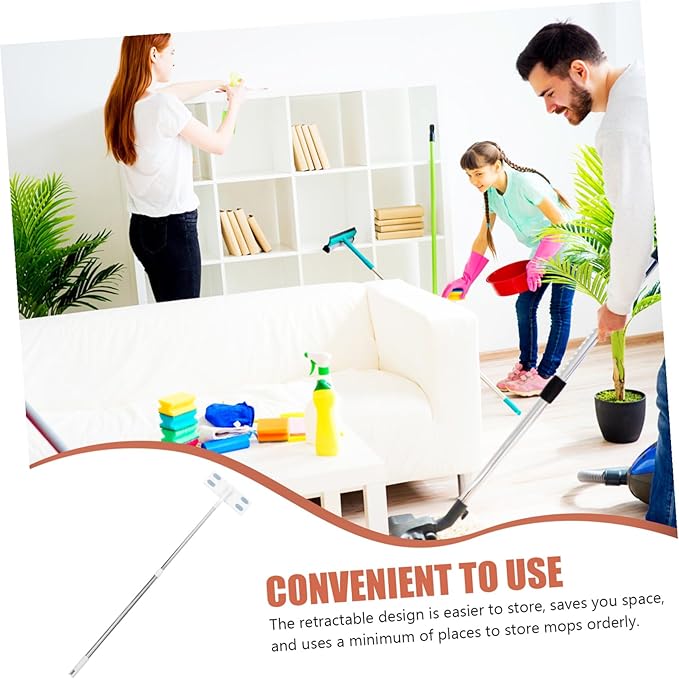 Electrostatic Dust Mop with Retractable Handle Detachable No-wash Floor Cleaning Mop for Efficient Dust Removal for Hardwood Tile Vinyl Floors