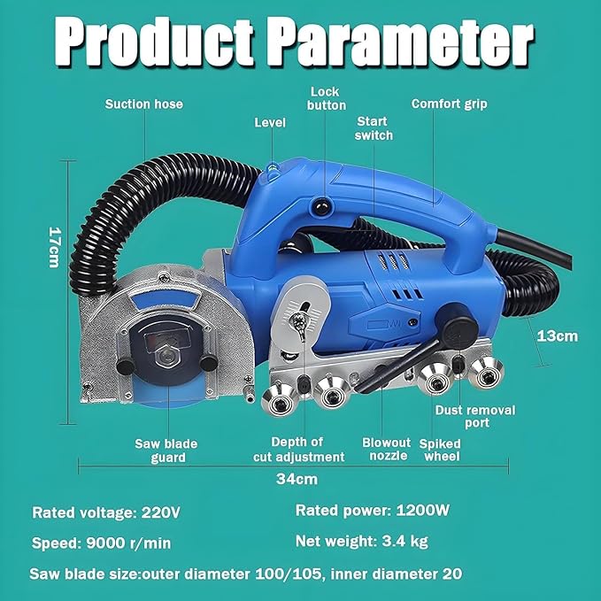 Electric Grout Removal Tool Tile Grout Remover Machine with Automatic Water Blower Device for Cleaning Grout Between Tiles