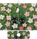 Pink Floral Cat Dish Drying Mat for Kitchen Counter 18x24 Microfiber Absorbent Fast Dry Mat 2Pcs Dish Mat Faucet Mats Sets Large Drying Kitchen Mat Kitchen Drying Pad Coffee Bar Decor Gifts
