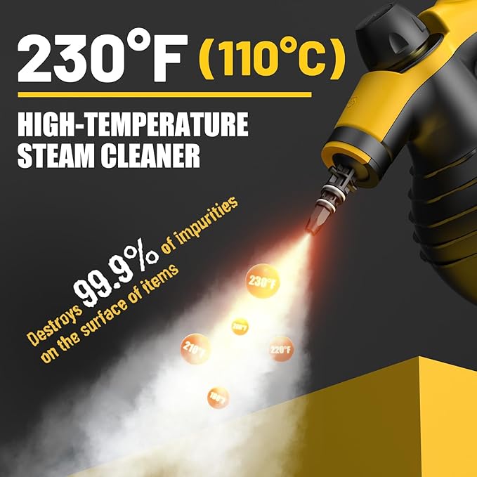 Pressurized Handheld Steam Cleaner with 10pcs Accessories &amp Safety Lock Multi-Purpose &amp Powerful Home Use Steamer for Cleaning Car Bathroom Shower Upholstery Grout Window