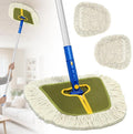 Commercial Dust Mop for Hardwood Floors Industrial Dry Mops with Replacement Wedge Cotton Mop Pads for Wall Cleaner Hardwood Tile Laminate VinylWalls HomeWarehouse Duster Green