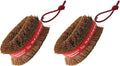 Natural Palm Tawashi OBI - Set of 2 - Red - Premium Coconut Fiber - Scrubber for Cleaning Kitchen Bath and Shoes - Made in Japan