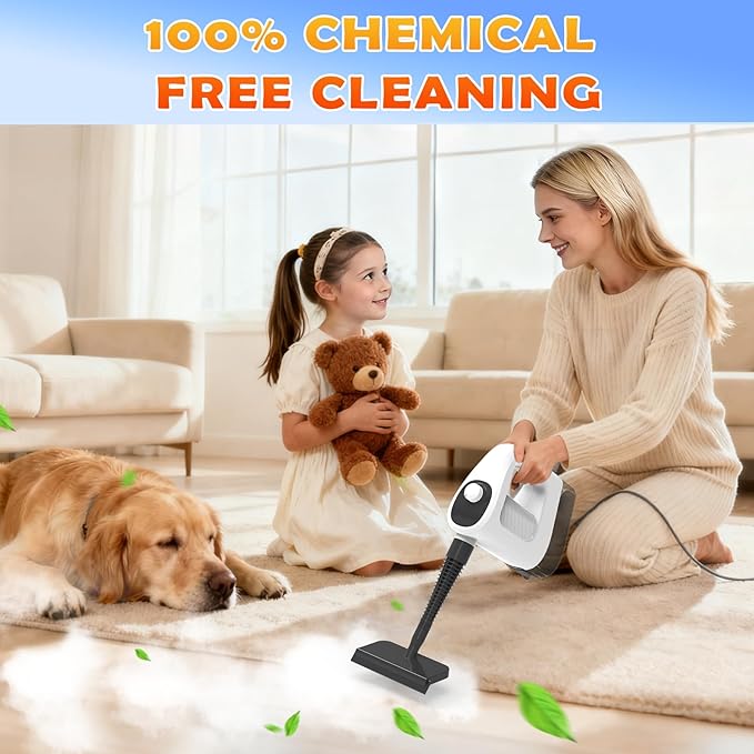 Steam Cleaner 3-Level Adjustable Handheld Steam Cleaner 15s Heat-Up 400ML Large Capacity Steamer Cleaning with 14 pcs Accessories Portable Steam Cleaner for Home for Dirt Grease TileFloor Car
