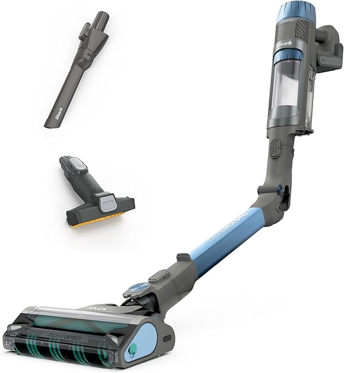 Shark PowerDetect Cordless Stick Vacuum Powerful Suction HEPA Filtration Carpet &amp Hard Floor Portable Stick Vacuum for Pet Hair Java Ice Blue IP1255