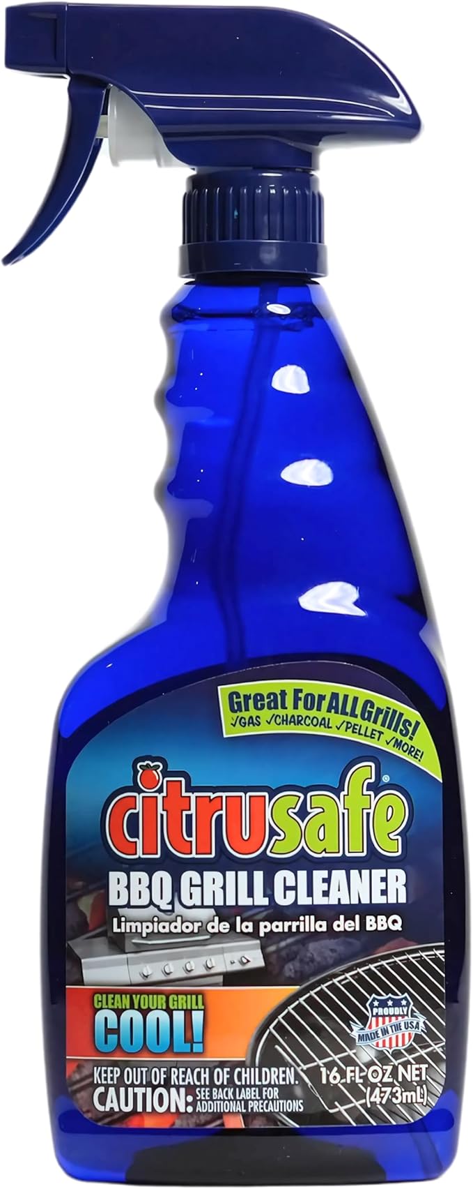 Citrusafe BBQ Grill Cleaner Spray 3in1 Grill Brush &amp Cookbox Scraper
