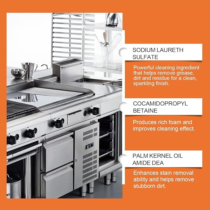 Kitchen Grease Cleaner Multi-Purpose Degreaser For Range Hood Stovetop Effective On Stubborn Oil Stains Safe For Countertops &amp Appliances(3PCS)