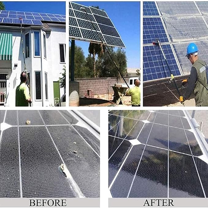 Window Cleaning Brush3.6-11M Solar Panel Cleaner Window Clean Washing Set Equipment Telesextension Pole Cleaning Kit Suitable for Window Cleaning Photovoltaic Panel Cleaning Trucks/30Ft/9M