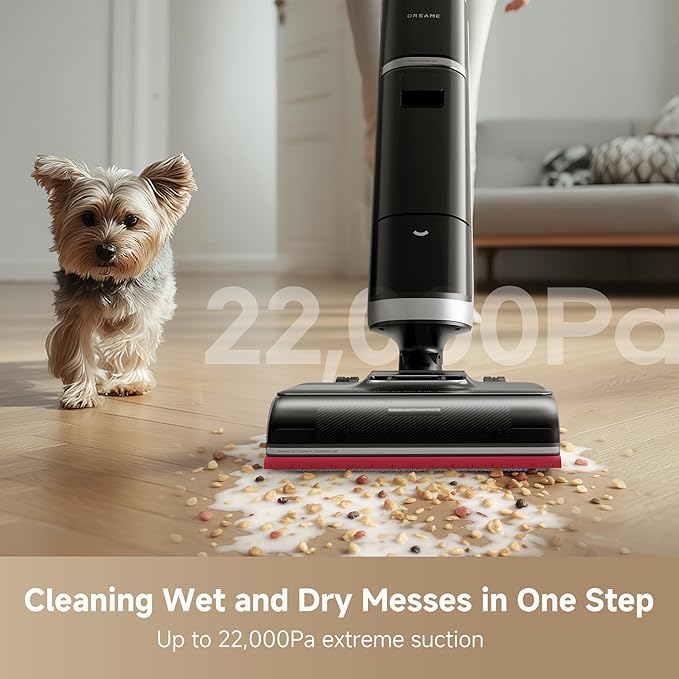 DREAME H15 Pro Heat Wet Dry Vacuum Cleaner 185°F Hot Water Floor Cleaning Cordless Vacuum Mop with GapFree AI Robotic Arm 22KPa Suction 0 Hair Tangle 212°F Self-Clean 194°F Hot Air Drying