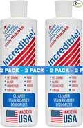 INCREDIBLE! Stain Remover - Instant Spot Remover For New and Old Stains - Blood Red Wine Coffee Urine Cosmetics Pet Stains and Odor Eliminator - Carpets Mattress Laundry 16.oz (2 Pack)