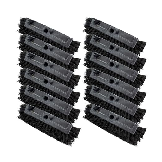 SPARTA Multi-Level Tile Scrub Brush 12 Wide Brush Head Heavy-Duty Tile Cleaning Brush with End Bristles for Commercial Tiles Tubs and Floor Plastic 12 Inches Black (Pack of 12)