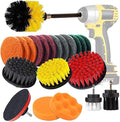 Electric Drillbrush Nylon Round Cleaning Brush Compatible with Bathtub Carpet Glass Tires Toilet Floors Rust Remover Cleaner Kit 22pcs(22pcs)
