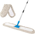 41” Commercial Dust Mop for Floor Cleaning Industrial Dry Mop with Heavy Duty Long Handle Large Cotton Reusable mop Head for Cleaning Office Garage Hardwood Warehouse Factory Mall