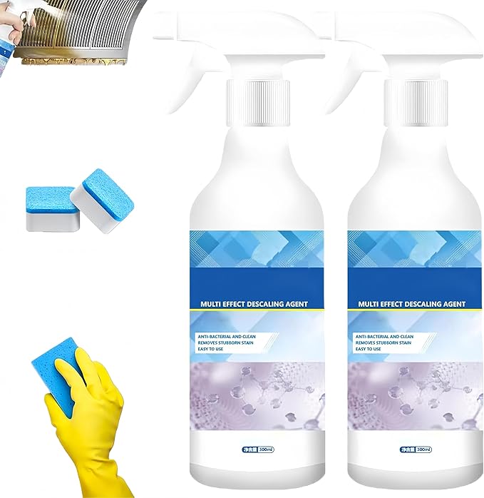 LINGYUE Multi-Effect Degreasing &amp Stain Removal Agent Heavy Duty Degreaser Spray for Kitchen Oil Remover 300ml Plant-Based All-Purpose Cleaner for Oven Stove &amp Range Hood (2PCS)