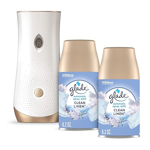 Glade Automatic Spray Refills for Home and Bathroom Air Fresheners (Coastal Sunshine Citrus + Clean Linen)