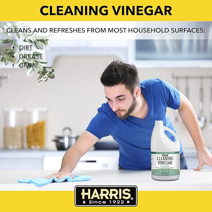 HARRIS Cleaning Vinegar All Purpose Household Surface Cleaner 128oz (Eucalyptus) with Easy Pour Funnel Included