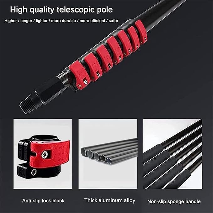 Water Fed Pole Kit3.6-11M Water Fed Cleaning Brush with Extended HandleWindow Cleaner Solar Panel Cleaning System Washing Kit for Solar Panel Cleaner Outdoor High Washing Tool ( Size : 36FT(11m) )
