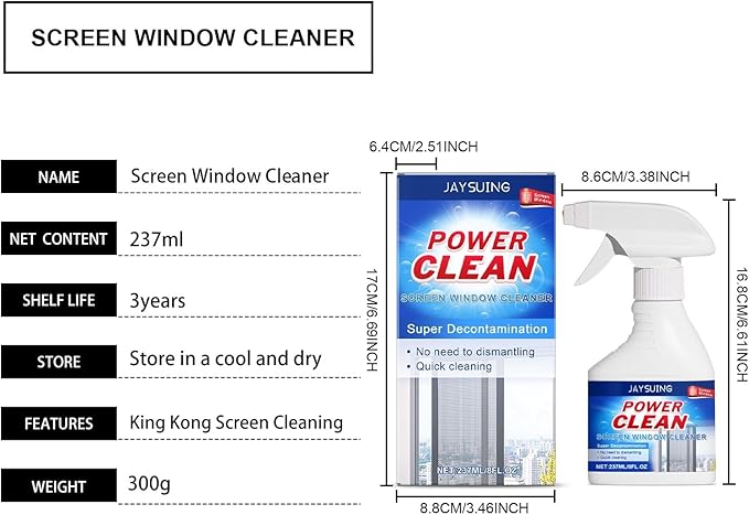 Screen Window Cleaner Heavy-Duty Dirt Remover For Security Mesh &amp Glass No-Dismantle Household Cleaning Solution(2PCS)