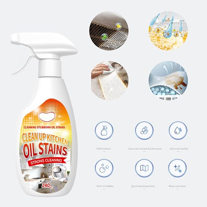 Heavy Duty Degreaser for Kitchen Oil Stains 2025 New Multipurpose Oil Stain Remover Strong Grill Cleaner for Restaurants Cleaning Spray for Home Chefs Oven and Grill Cleaner (3)
