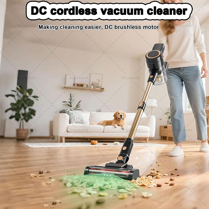 Cordless Vacuum Cleaner Stick Vacuum Cleaner for Home Rechargeable Stick Vacuum Cleaners with Wall-Mount Charging Station&ampAnti-Tangle Lightweight Vacuum for Pet Hair/Carpet