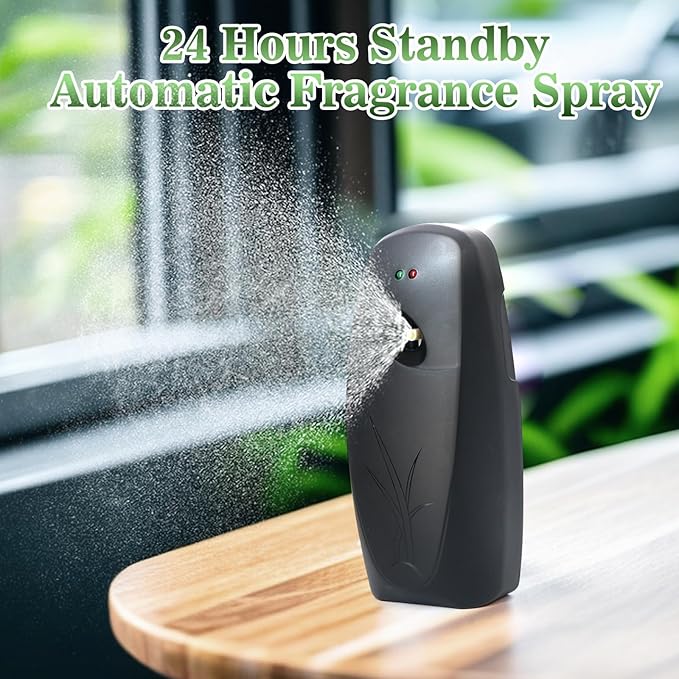 Automatic Air Freshener Dispenser 2 PacksHistely Auto Air Freshener Spray Dispenser Wall Mounted or Free Standing Battery Powered w/Interval Spray Setting for Commercial &amp Home UseNo Drilling(Bl