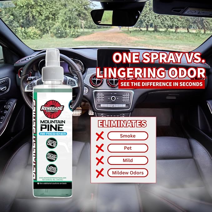 Renegade Products Classic Air Freshener Bundle – 5-Pack Spray Scents for Cars Trucks &amp Home – Includes Black Glacier Pine New Car Vanilla &amp Hawaii Breeze