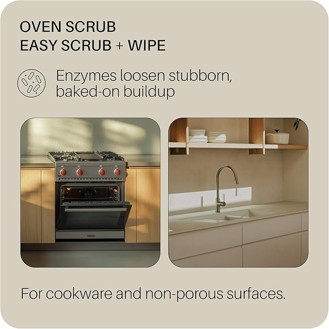 Everneat Oven Cleaning Kit: Natural Oven Cleaner and Kitchen Cleaner | Heavy Duty | Grill Cooktop &amp Rack | Fume-free &amp Safe to Clean All Ovens (Purify) | Non-toxic | Refillable Plastic Jar &a