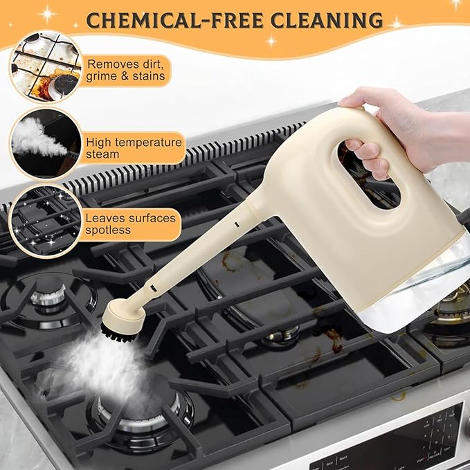 1200W Steaming Cleaner for Car High Temperature Pressurized Steam Machine Portable Handheld Steamer with Brush
