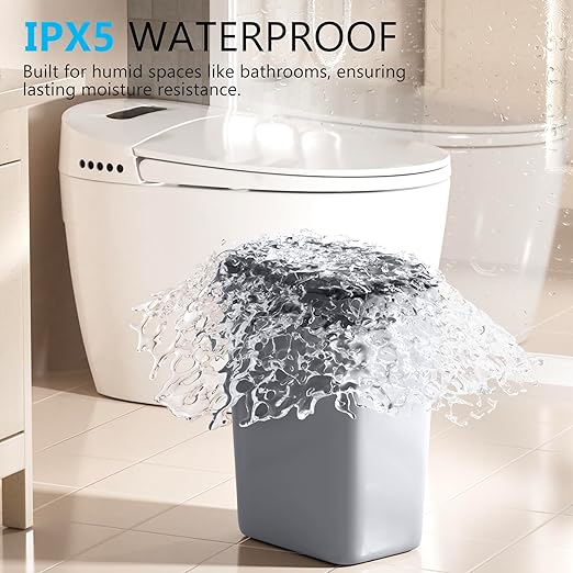 3Pack Bathroom Small Trash Can with Lid 2.6 Gallon Touchless Automatic Garbage Can Slim Waterproof Motion Sensor Smart Trash Bin for Bedroom Office Living Room White/Black/Grey