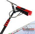 Water Fed Pole Kit Professional Solar Panel Window Cleaner W/Squeegee Telescopic Window Glass Cleaning Brush &amp Pole Kit Truck Caravan Spray Washer Washing Equipment(Size:18FT)