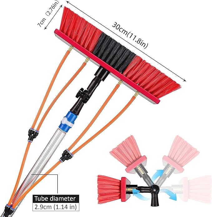 Solar Panel Cleaning Brush Telescopic Rod Window Cleaning Extendable Cleaner Conservatory Roof Solar Panel Cleaning Pole and Outdoor Window Washing Equipment (Size : 9m)
