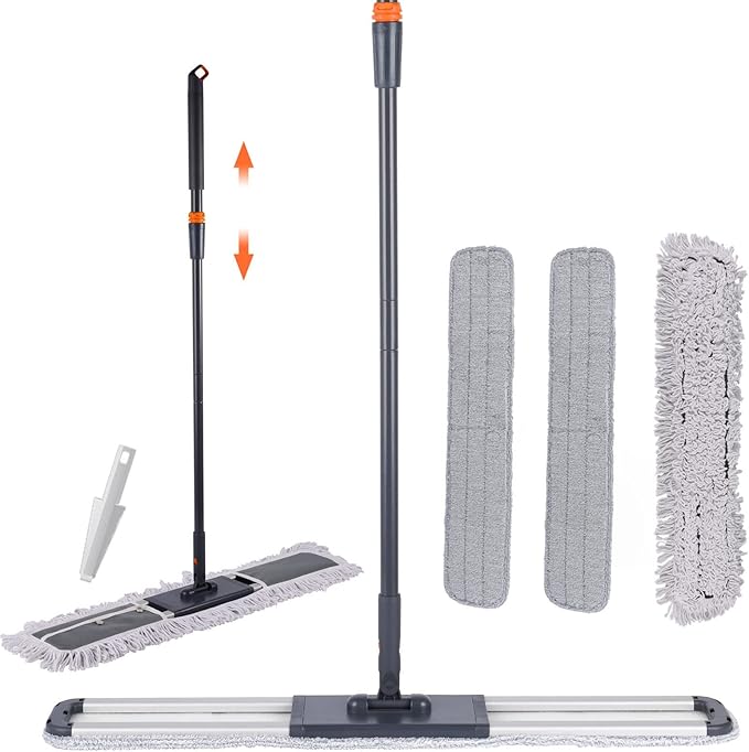36 Large Wrestling mat mop Commercial Dust Mops for Floor Cleaning Push mop with Adjustable Handle for Company Hotel Household Cleaning Supplies