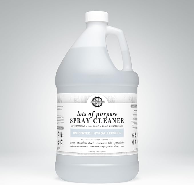 Rustic Strength Lots of Purpose Spray Cleaner Unscented Multi-Surface pH Balanced Non-Toxic Biodegradable 1 Gallon Plastic