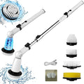 Electric Spin Scrubber Upgraded Bathroom Cleaner Power Shower Cleaning Brush with Extendable Handle &amp 4 Brush Heads Dual Speed &amp USB-C Charging Shower Scrubber for Bathtub Tile and Floor