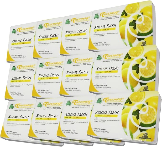 Auto Dynasty TreeFrog Xtreme Fresh Under-The-Car Natural Air Freshener Lemon Scented Pack of 12