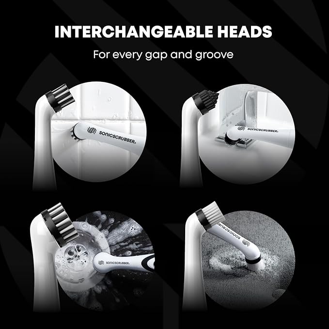 Household Cleaning Brush Power Scrubber - Electric Spin Scrubber Brush for Home Kitchen &amp Bathroom - Grout Cleaner &amp Removes Mould (Washing-Up System Spin Brush)