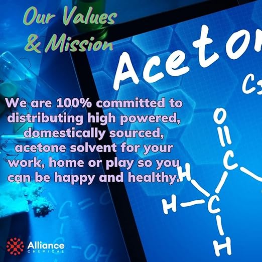 Alliance Chemical Acetone - 1 Pint (16 FL Oz) - Technical Grade Solvent for Cleaning Surface Prep Resin Work and General Use