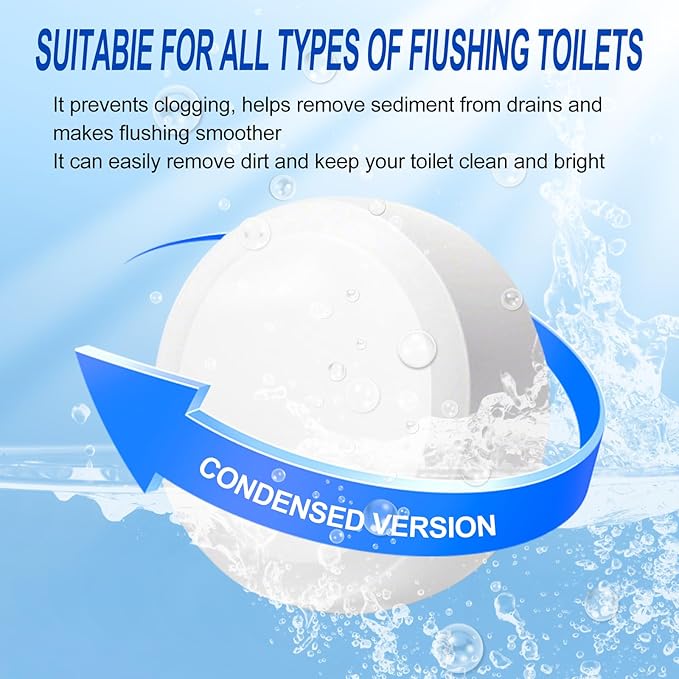 Automatic Toilet Bowl Cleaner Tablets - 50 Pack Bleach Free Descale &amp Deodorize Septic-Safe Continuous Cleaning with Fresh Scent Drop-In Tank Cleaner for All Toilets get a fresher bathroom