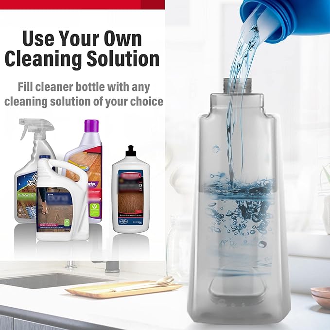 Mop for Floor Cleaning Professional 18 Inch Washable Reusable 3 Pads Refills and Refillable Spray Bottle for Easy Wet Dry Mopping Dust Flat Mops for Hardwood Laminate Tile
