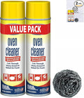 Oven &amp Grill Cleaner Spray Removes Oil &amp Grease 20 Oz (Pack of 2) bundled with Stainless Steel Scrubber