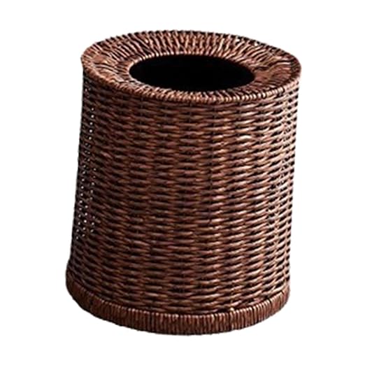 Trash Can Garbage Can Waste Basket Trash Bin Woven Wastebasket for Office Home Bedroom S