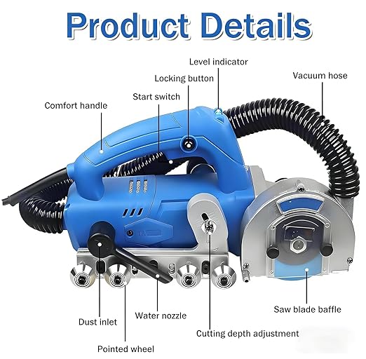 Professional Grout Removal Tool 1200W Powerful Electric Tile Joint Cleaner with 100mm Blade Tile Grout Remover Machine for Removing Old Cement Caulking Agent