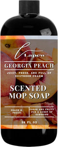 Lapew Georgia Peach Scented Mop Soap - Luxury Floor Cleaner Concentrate for Mopping Tile Laminate Vinyl &amp Hardwood | Streak-Free Low-Foam | 36 oz