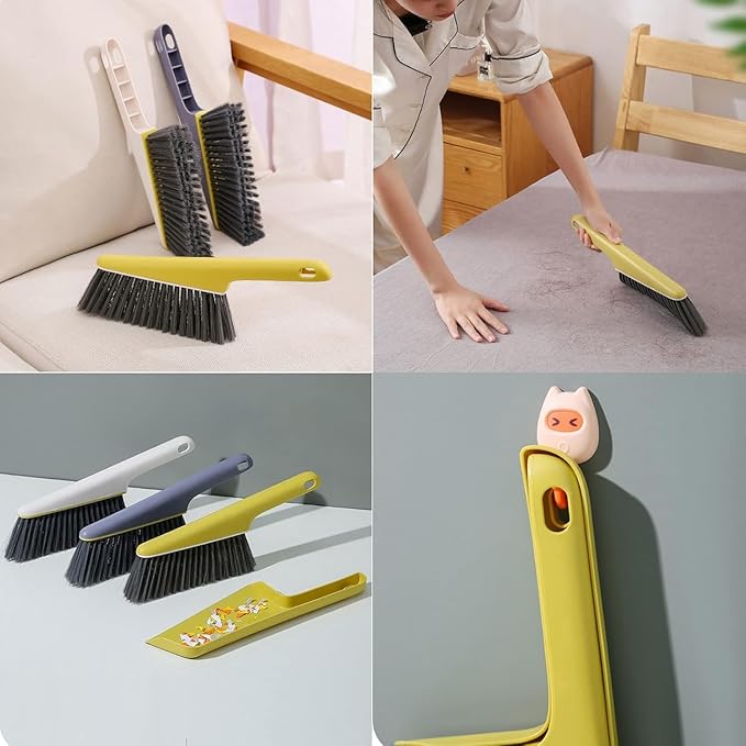 Whisk Broom Hand Held Hand Broom can be Split Freely Drafting Brush The Handle be Hung for Easy Storage(White)