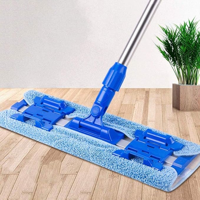 MopMicrofiber Hardwood Floor Mop - Stainless Steel Handle with Extension and Reusable Pads for Wet or Dry Cleaning
