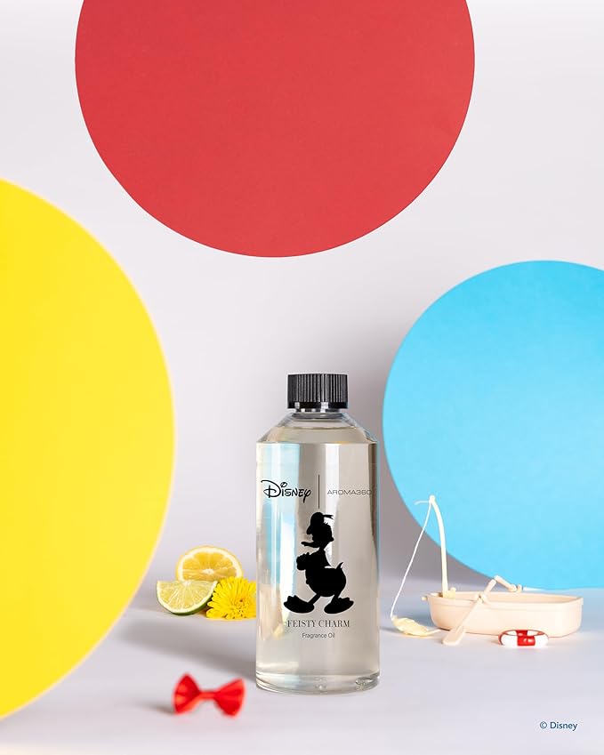 Aroma360 | Disney Feisty Charm Oil Blend | Donald Duck | Luxury Essential Oil | Aromatherapy Scent Diffuser Oil | Blue Cedar Cardamom and Eucalyptus 16.9 fl oz 500 mL